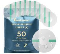 Parches Freestyle Libre 3-50 x Freestyle Libre Protector 3, Duraderos, Sin Adhesivo en el centro, No Irritantes, Fáciles de Poner y Quitar - Ideales para Deportes, Natación y Uso Diario