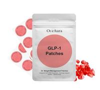 Parches GLP-1, parche cosmético GLP con ingredientes naturales que incluyen berberina, piridoxina, granada de fucoxantina, glutamina L, suave, para toda la piel, 30 parches (1)