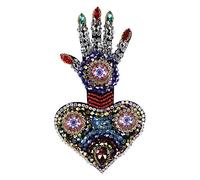 Parches hechos a mano con diseño de corazón para broches de moda, ropa decorada, manualidades, 2 piezas