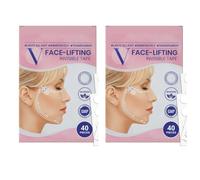 Parches Invisibles Lifting Facial, 40 Parches - Lifting suave al instante, cinta de belleza impermeable, dura todo el día, base de maquillaje ideal, hipoalergénico, modelado instantáneo