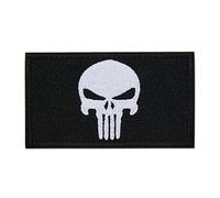 Parches Militar Punisher Para Ropa Táctica Mochila Gorra Uniforme Chaleco Arnés Perro Punisher Parche（Negro）