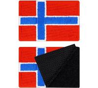 Parches mochila militar velcro, set de 2 parches de gancho y bucle Noruega | Parche táctico de Noruega con cierre de velcro, parches militares tácticos | 40x60mm