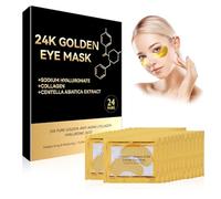 Parches Ojos Bolsas y Ojeras, 24K Gold Parches Ojos, Antiojeras Mujer, 24 Pares Parches Oculares Dorados Antiarrugas - Reducción de Ojeras y Líneas de Expresión