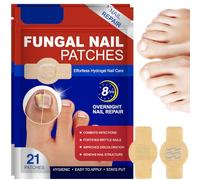 Parches para Hongos en las Uñas de los Pies - 42 Parches con Hidrogel, Tratamiento Intensivo 8 Horas, Reparación de Uñas Gruesas, Grietadas y Dañadas, Cuidado Completo (42 Parches - Color de piel)