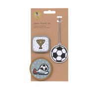 LÄSSIG Juego de colgantes y parches (3 piezas) con cierre a presión/School Patches Set Football