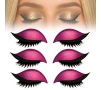 Parches para pestañas Lazy Eye Shadow, sombras de ojos adhesivas reutilizables en 3D, sombras de ojos reparadoras, pegatinas de maquillaje para pestañas (Rosa)