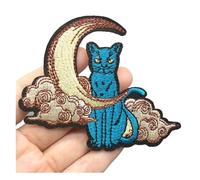 Parches para ropa 10 parches bordados con cara de gato, dibujos animados, termoadhesivos for ropa(Color 21)