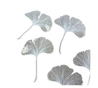 Parches Para Ropa 10 Uds. De encaje blanco y negro, hojas de Ginkgo, parche bordado flores, reparación apliques para Sombreros(White)