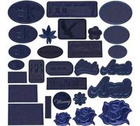 Parches para ropa 10 Uds. De parches bordados de tela azul for niño, pegatinas for vestido, camiseta, bolso, apliques, abrigo, zapatos, ropa(11)
