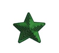 Parches para Ropa 10 Uds Parches De Estrellas Lentejuelas Grandes Bordados Apliques Tela Brillante Manualidades Retales DIY Costura Jeans para Mochilas(Green)