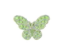Parches Para Ropa 10Pcs Colorful Butterfly Patches Rhinestone For DIY Clothes Sewing Decor(Green)