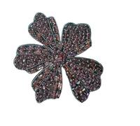 Parches Para Ropa 2 piezas de cuentas autoadhesivas diamante, flores llenas pegatinas tela, bolsos vestir, accesorios ropa(Purple large)