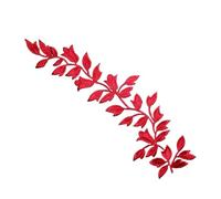 Parches para Ropa 2 uds 25X6m apliques de hoja parche bordado for ropa pegatina tela for planchar artesanía reparación costura(Red)