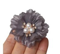 Parches Para Ropa 20 piezas 6CM tela de gasa flores Centro diamantes imitación accesorios for el cabello DIY vestido boda sombrero paja decoración del hogar(Color 4)