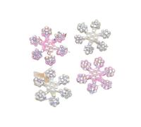 Parches Para Ropa 20Pcs 27mm Snowflake Rhinestone Pearl Applique for DIY Clothes(Mixed)