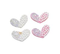 Parches Para Ropa 20Pcs 3.2 * 2cm Padded Rhinestone Pearl Heart Applique For DIY Clothes Hat Patches(Mixed)
