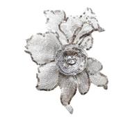 Parches Para Ropa 2Pcs Embroidered Sequin 3D Flower Rhinestone Patch Sewing Floral Fabric Lace(White)
