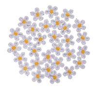 Parches Para Ropa 30 piezas de 1,5 cm mini flores coloridas, apliques bordados for coser a mano, parches decoración, accesorios bricolaje(Color19)