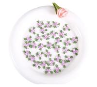 Parches Para Ropa 50 Uds. Parches de encaje florales bordados rojo verde azul suministros costura reparación 2CM ancho(Purple)