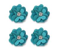 Parches Para Ropa 50 unids/lote 3,5 cm flores de tela arpillera diamantes imitación centrados artificiales for manualidades DIY accesorios ropa decoración boda(Color 7)