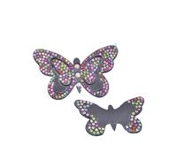 Parches Para Ropa 5Pcs Colorful 3D Butterfly Patches Rhinestone Patches For Clothes Decor(Black)