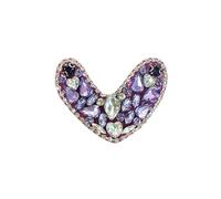 Parches Para Ropa 5Pcs Colorful Crystal Gemstone Love Cloth Sticker,handmade Bead Pieces Peach Heart(2)