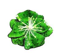 Parches Para Ropa Apliques brillantes bordados con flores de lentejuelas grandes hechos a mano, accesorios parche for coser ropa moda, 2 uds(Green)