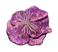 Parches Para Ropa Apliques brillantes bordados con flores de lentejuelas grandes hechos a mano, accesorios parche for coser ropa moda, 2 uds para Ropa(Purple)