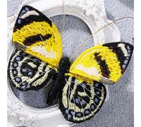 Parches Para Ropa Kits de bordado mariposas for principiantes con aro, broche mano artesanal, Kit, costura hecha a, conjunto punto cruz, decoración(Embroidery Kit-M)