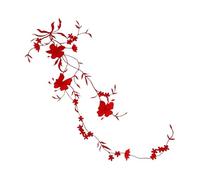 Parches Para Ropa Parche con apliques florales Therm de 51x17CM, tela flores pensamiento, parches bordados for planchar, adhesivos for ropa, vestido para Sombreros(Red)