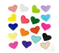 Parches Para Ropa Parches bordados DIY for camisetas, apliques for planchar ropa, pegatinas for vaqueros, insignias, Color corazón, azul, verde, blanco y negro, 18 piezas para Sombreros