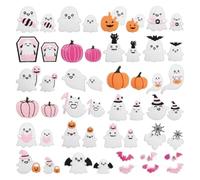 Parches para ropa Pegatina de tela con bordado fantasmas, parche Piao, etiqueta ambiente festivo for disfrazarse, calabaza y araña(Color 32)