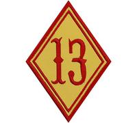 Parches ropa "13" Motocicleta Iron-on Lucky number Biker Patch/Iron-on picture Regalo para coser en Club MC Aplicación para accesorios de moto | amarillo 70x100mm