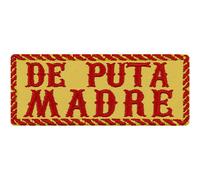 Parches ropa "DE PUTA MADRE" Spanish Patch Biker Iron-on/Patch España Iron-on picture | Regalo Motociclista Aplicación para Chaqueta de Cuero/Bolso/Chaleco | amarillo 100x40mm