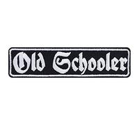 Parches ropa OLD SCHOOL Patch "Old Schooler" Iron-on Chopper Patch Biker Iron-on Pictures Regalo Motociclista Aplicación para chaqueta/chaleco/vaqueros/botas/motocicleta | 100x25mm