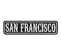 Parches ropa SAN FRANCISCO Emblema de la ciudad para motociclistas, planchar. Club de motociclistas MC de San Francisco, Insignia adhesiva para club de motocicletas. Tamaño: 100x25 mm