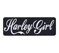 Parches ropa termoadhesivo "HARLEY GIRL" Patch Iron-on Biker girl Patch Motocicleta Iron-on Cuadros Regalo para Motociclista Aplicación para Chaqueta/Chaleco/Jeans/Maleta | 100x35mm