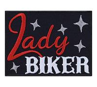 Parches ropa termoadhesivo motociclista Patch chica, "Lady Biker" aplicación de regalo para mujer motociclista para chaqueta/chaleco/jeans/botas | 90x65mm