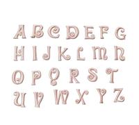 Parches ropa termoadhesivos 1 juego/26 Uds. Parches autoadhesivos de letras pequeñas rosas for planchar en la ropa, pegatina for, apliques bordados a rayas, nombre marca Diy