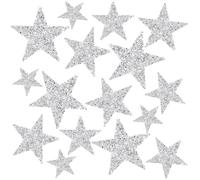 Parches Ropa Termoadhesivos, 18 Piezas Parches de Purpurina con Estrellas para Planchar, 4 tamaños Decoración de Estrellas de Strass, Apliques de Estrella, para Sombrero, Vaqueros, Camiseta, Plata