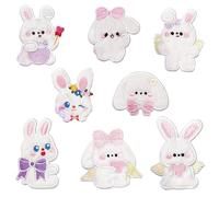 Parches Ropa Termoadhesivos, 8 PCS Parches de Pascua, Parches Ropa Niños, Parches Termoadhesivos, Aplique Bordado Pascua Infantil para Decoraciones de Pascua, Ropa y Mochilas Escolares (A)