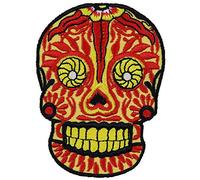 Parches ropa termoadhesivos - Calavera mexicana 'Día de los Muertos, parche bordado con calavera catrina, emblema de calavera mexicana - Aplicación para planchar - 80x60mm
