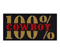 Parches ropa termoadhesivos: COWBOY Patch "100% Cowboy" Wild West Iron-on Texas Patch USA Iron-on Western Country Rockabilly Gift Aplicación para todos los tejidos | 100x50mm