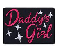 Parches ropa termoadhesivos "Daddy's Girl" para jeans de papá e hija | Parche para chica motociclista | Aplicación/Bordado con adhesivo para planchar en todo tipo de telas | 90x65 mm