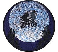Parches ropa termoadhesivos: "E.T. en bicicleta" El extraterrestre, OVNI Alien. Aplicación para planchar Pegatina de extraterrestres bordada, 80x80mm