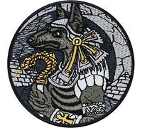 Parches ropa termoadhesivos "EGIPTO" | ANUBIS: Patch de Egipto con detalles bordados para planchar - Pegatinas del dios de la Underwelt - con temática egipcia y deidades - 80x80mm
