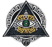 Parches ropa termoadhesivos "EGIPTO" | Ojo de la Sabiduría - Patch del Tercer Ojo para planchar - Pegatinas del Ojo Bordado, Símbolos masónicos y teorías de conspiración - 80x80mm
