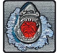 Parches ropa termoadhesivos El tiburón blanco con Parche de tiburón, Jaws Pegatinas | Señales de protección del clima Zeichen Save the Shark insignias| Emblema para planchar 75x75mm