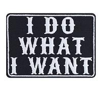 Parches ropa termoadhesivos "I do what I want" Patche de rebeldía para planchar | como regalo para chicos y chicas | DIY Applikation para chaquetas, camisetas o vaqueros | 80x60mm