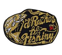 Parches ropa termoadhesivos: "I'd rather be fishing" Parche de pescador para planchar, Aplicación para ropa deportiva, chalecos, chaquetas. Tamaño: 80x55 mm
